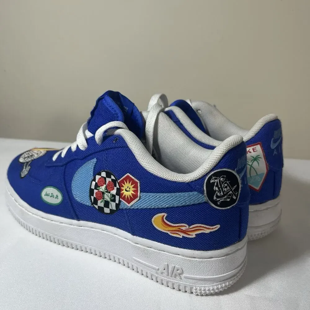 Rare Nike Air Force 1 Patched Up LA Blue Sneakers‎ Size 5Y Anniversary Edition